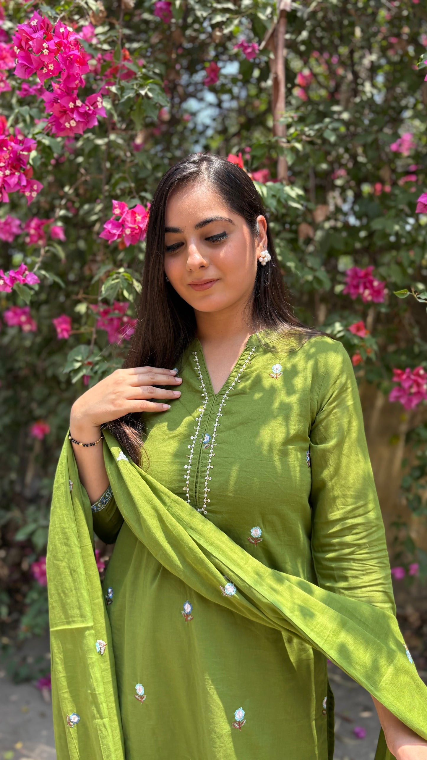 Ekta Cotton Embroidered Suit
