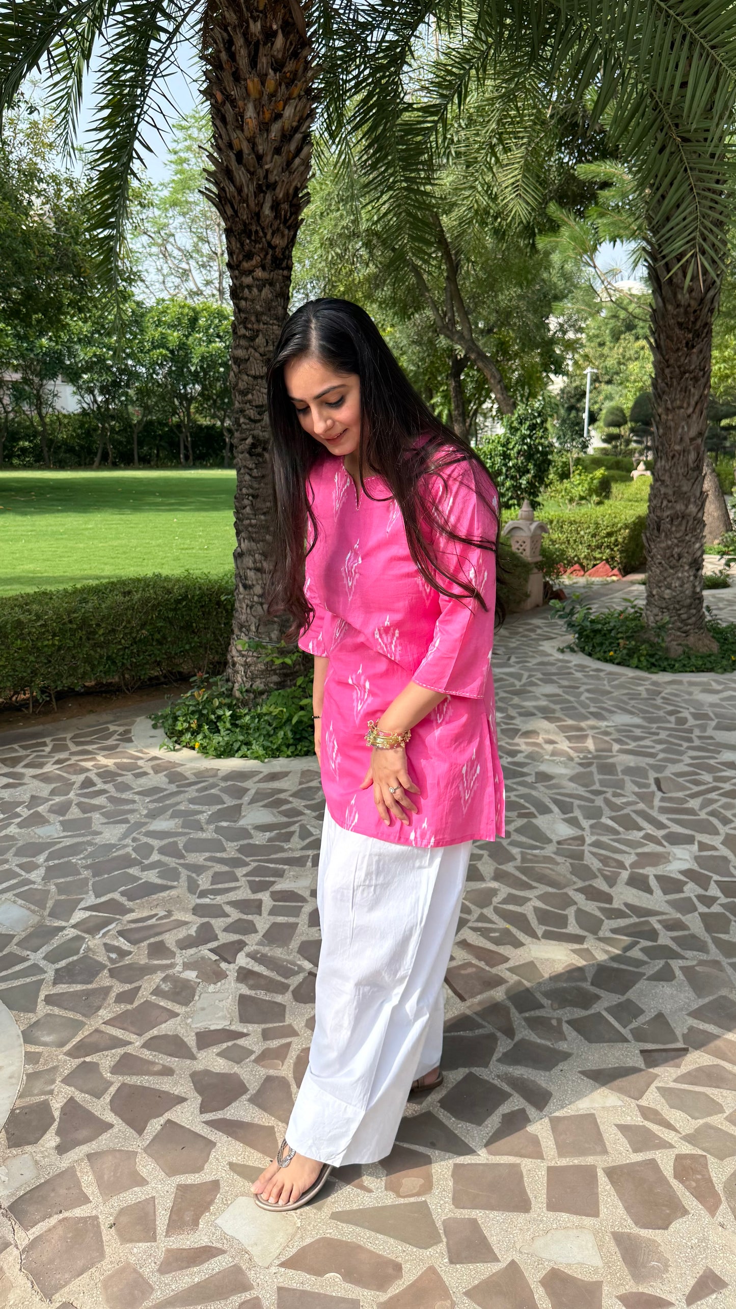 Pink Gulnaar Farshi Co-ord Set