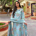 Prisha Blue Floral Suit