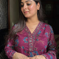 Rooh Wine Cotton Suit