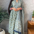 Kajal Olive Green Printed Suit