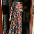 Komal Teal Muslin Anarkali Suit