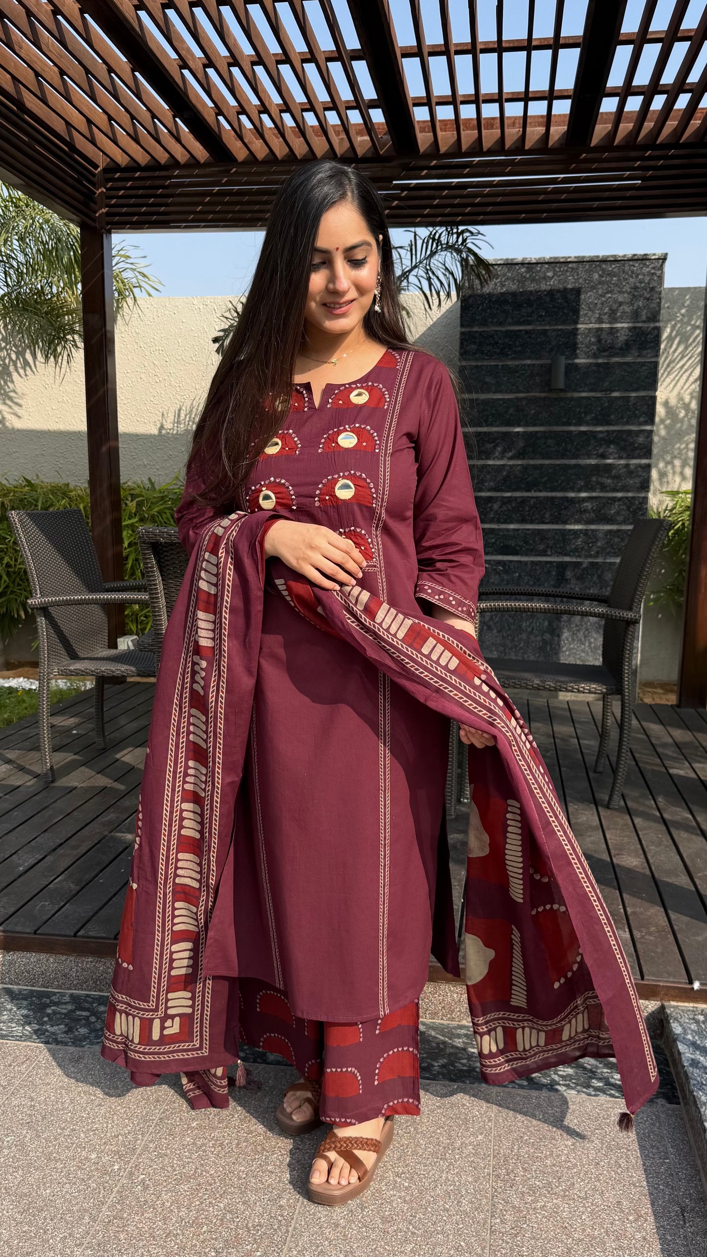 Diksha Wine Palazzo Suit
