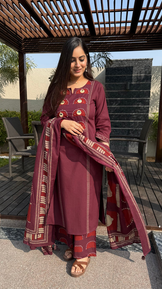 Diksha Wine Palazzo Suit