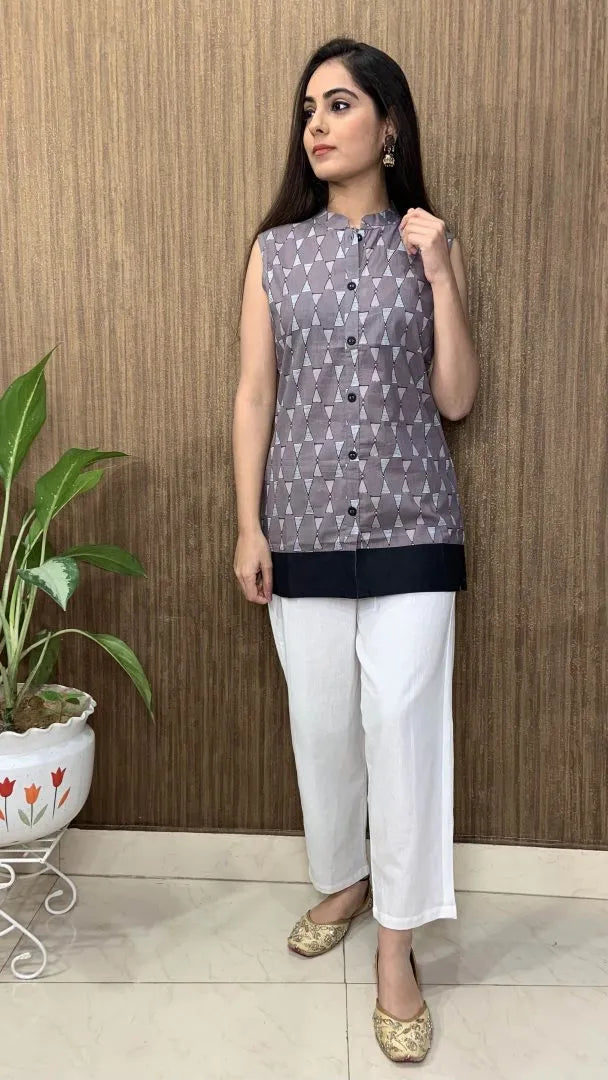 Grey Short Kurta