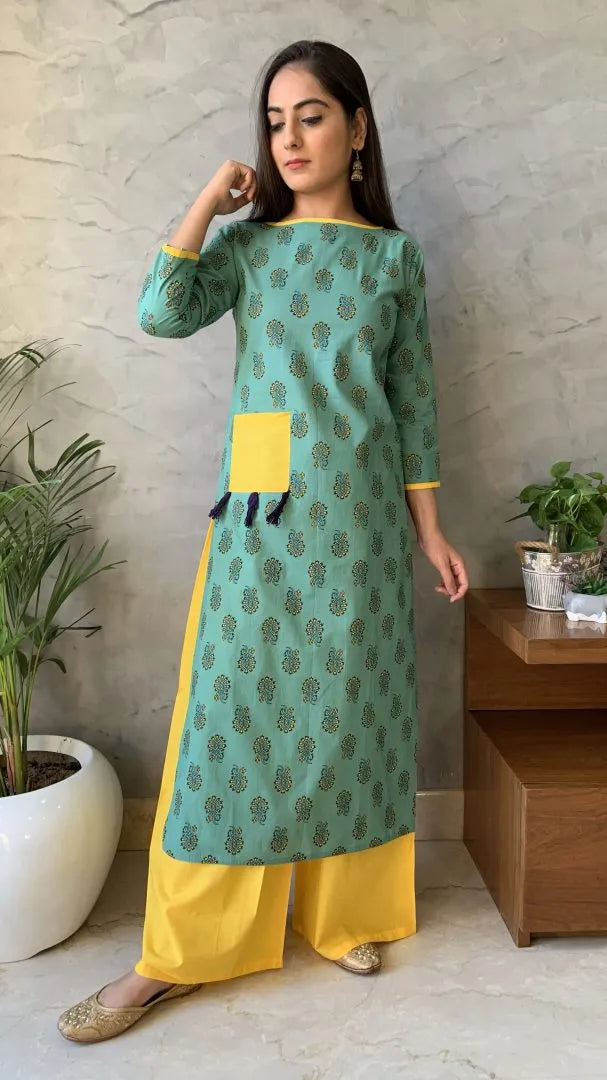 Green Yellow Kurta