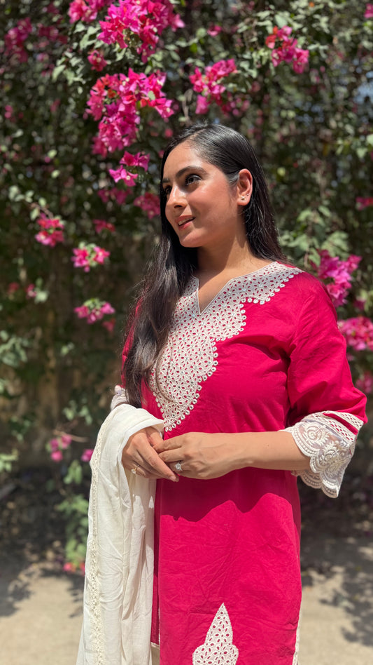 Noorani Pink Farshi Salwar Suit Set