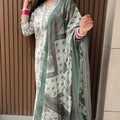 Deepika Green Brown Floral Suit