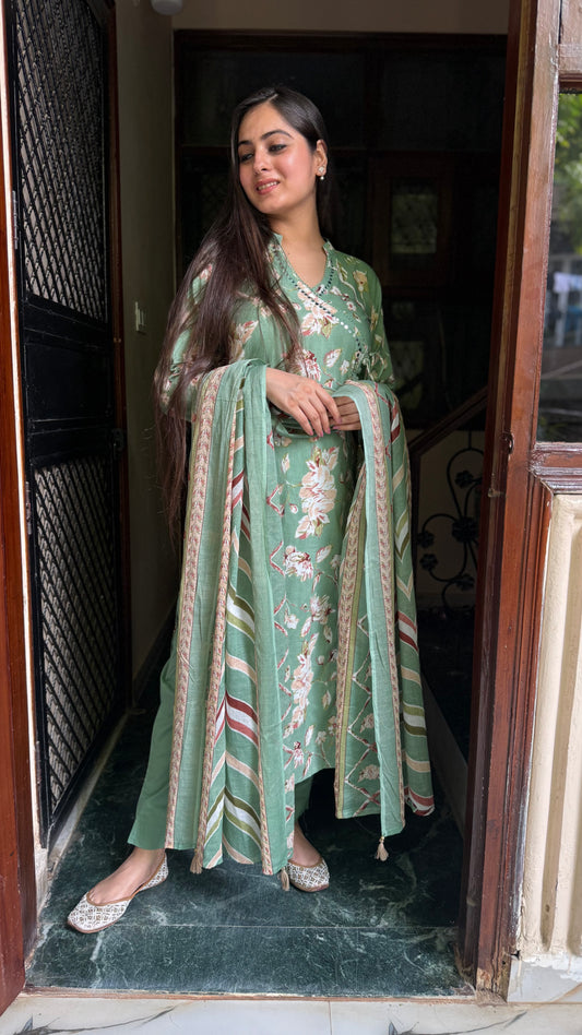 Mahi Mint Green Cotton Suit