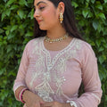 Tara Pink Embroidered Suit