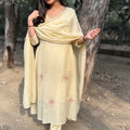 Isha Ivory Mul Chanderi A-Line Suit