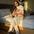Sunflower White Mul Coord Set