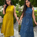 Blue & Mustard A-Line Coord Set