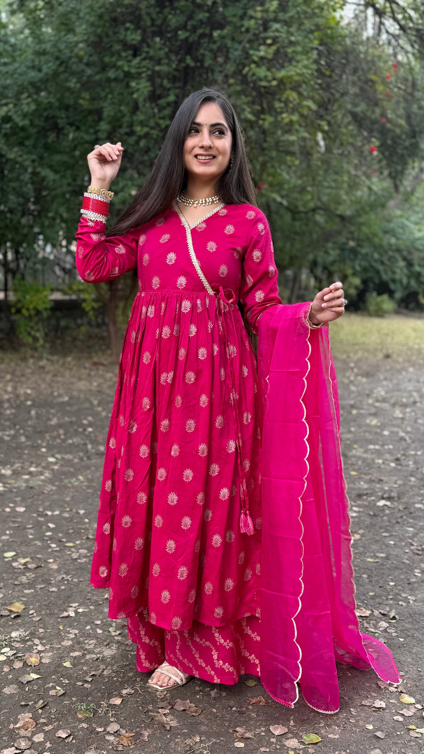 Ria Pink Angrakha Set