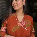 Shifa Rust Orange Suit