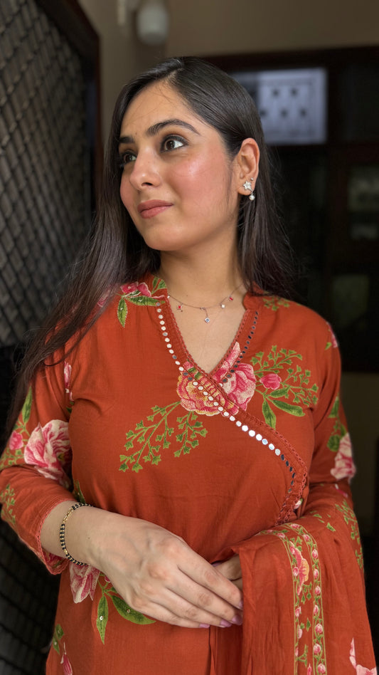 Shifa Rust Orange Suit