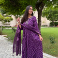 Kyra Purple Leheriya Anarkali Set