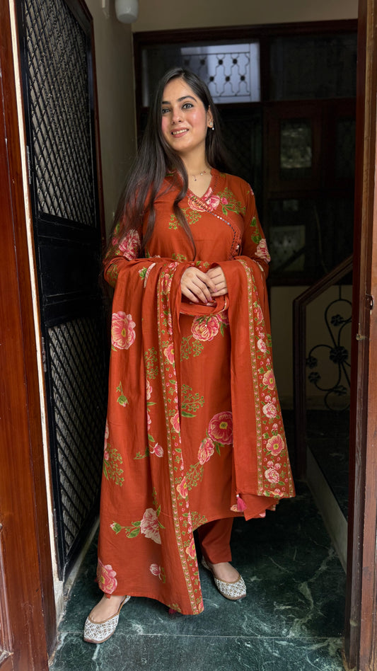Shifa Rust Orange Suit