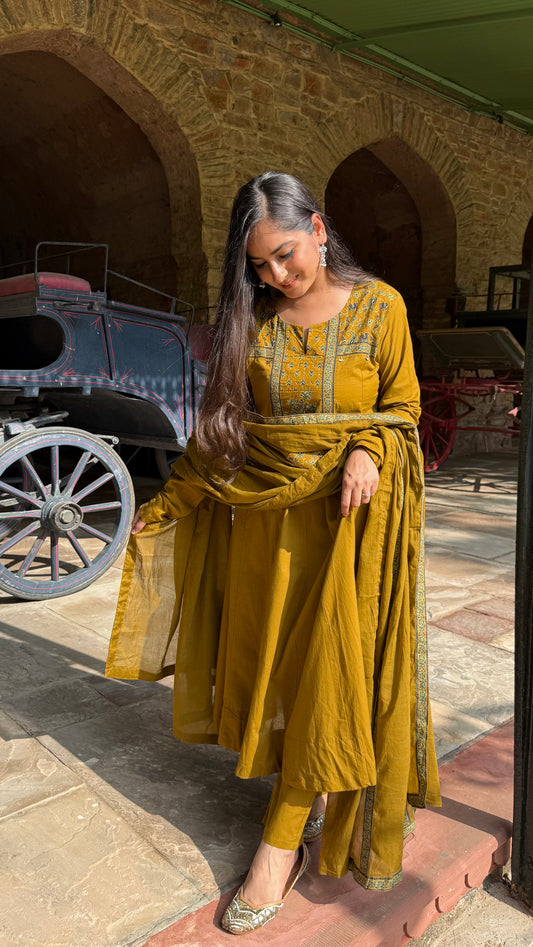 Mira Mustard Anarkali Suit