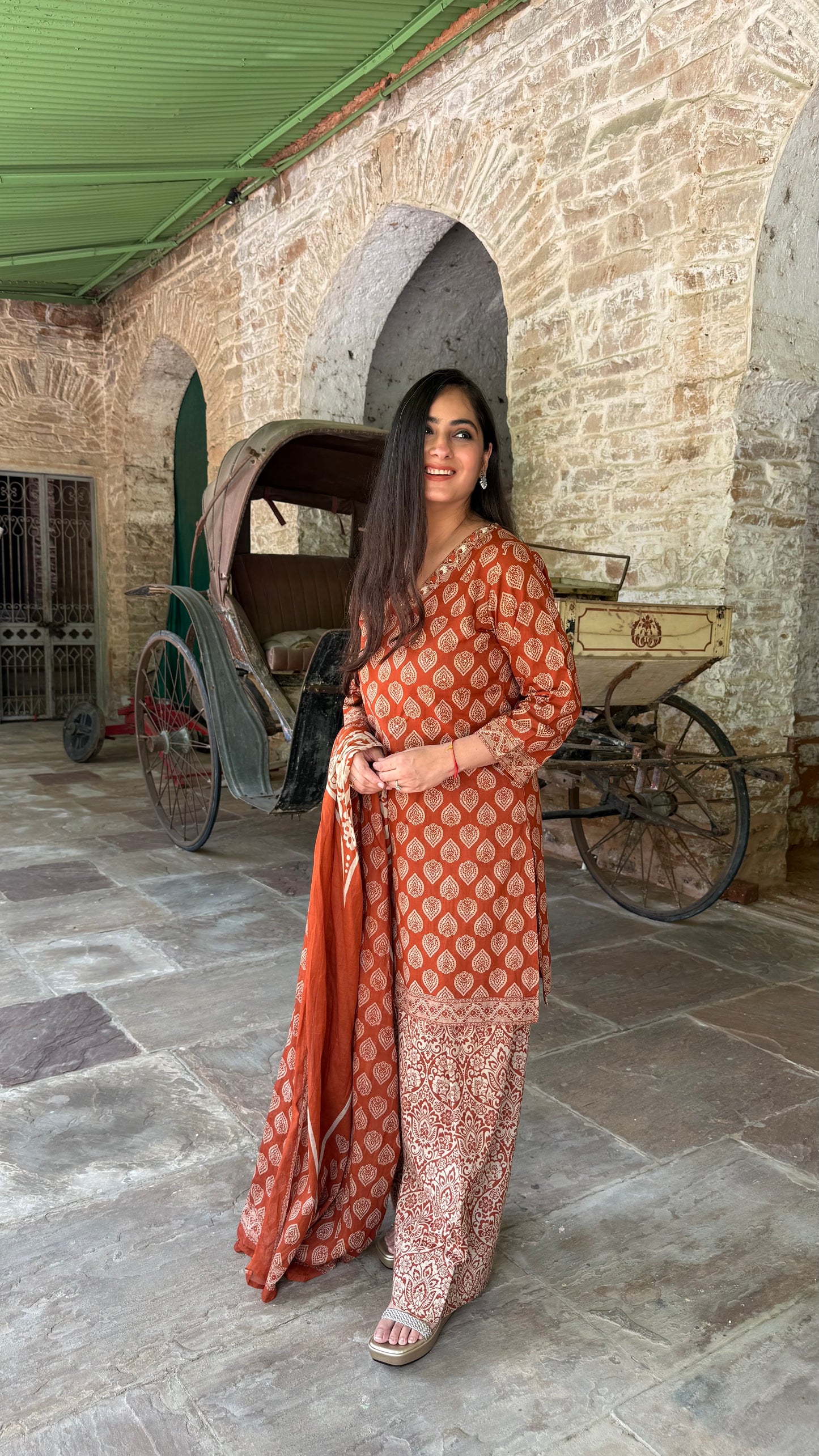 Meher Rust Farshi Suit