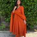 Nia Rust Orange Anarkali Suit