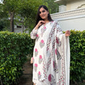 Gul Off White Printed Suit