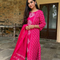 Pink Bandhej Suit Set
