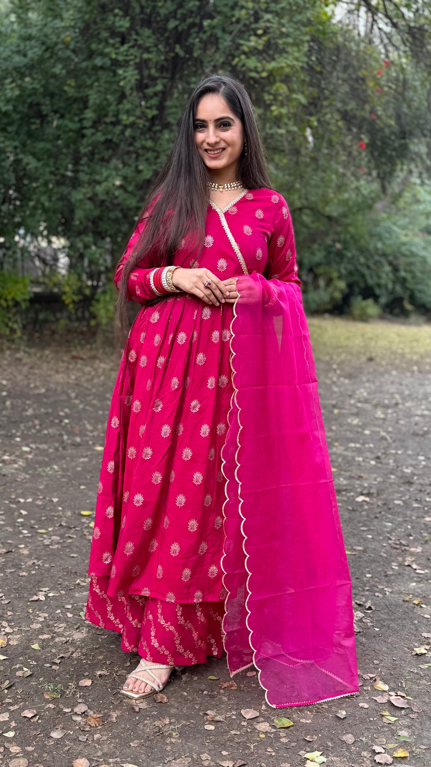 Ria Pink Angrakha Set