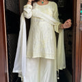 Shifa Cream Embroidered Suit