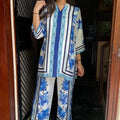 Shivani White Blue Muslin Coord Set