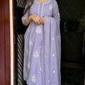 Meera Lilac Embroidered suit