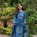 Blue Motif Suit Set