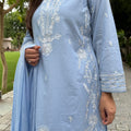 Zoya Powder Blue Farshi Suit