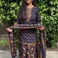 Kriti Navy Floral Sharara Suit
