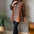 Brown Striped Printed Top