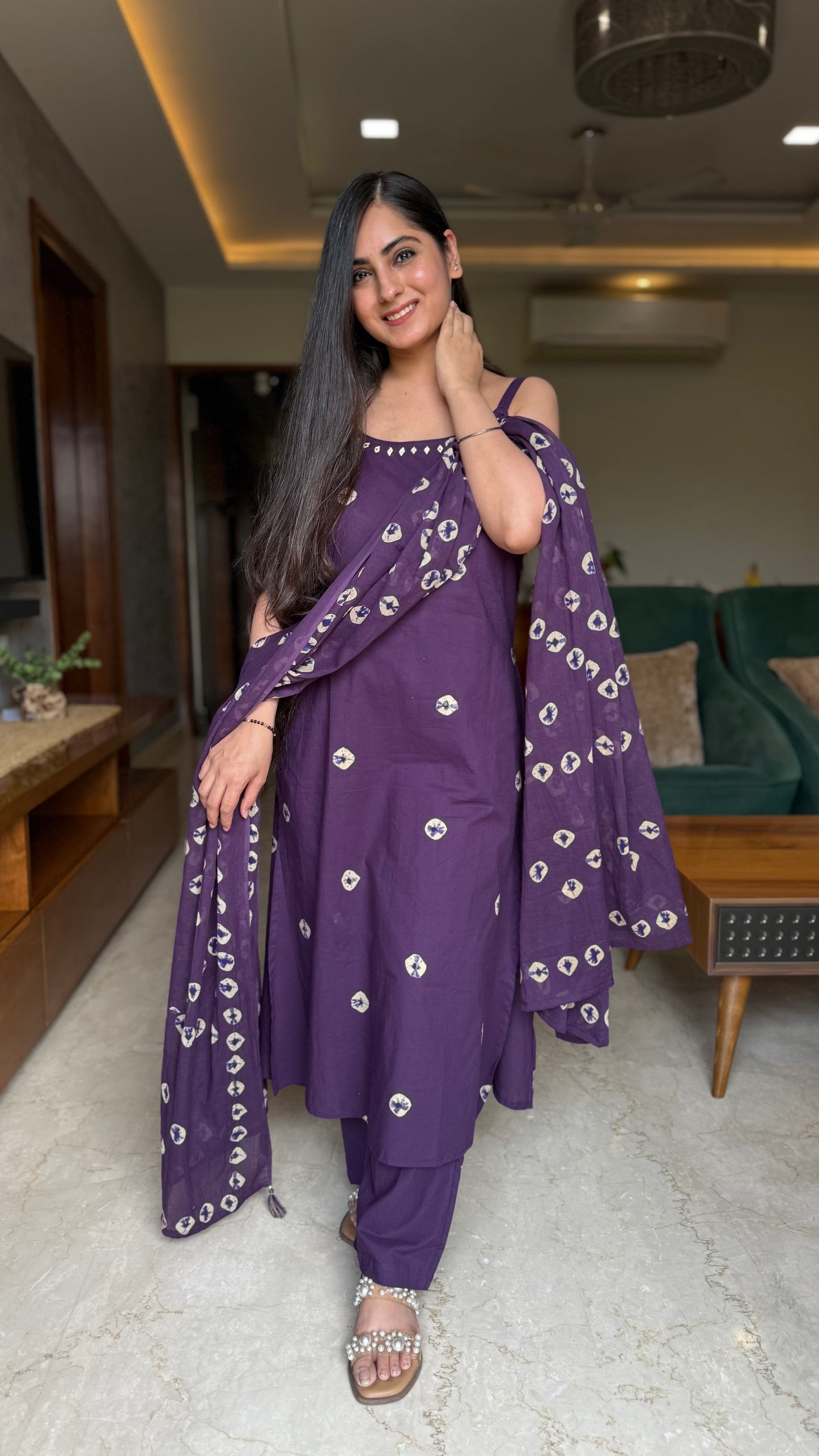 Himani Purple A-Line Suit