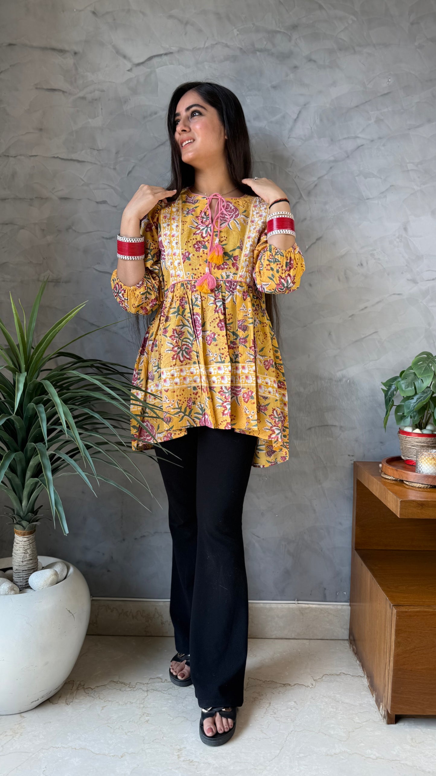 Ruchi Yellow Printed Top