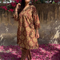 Sehar Brown Block Coord Set