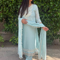 Aisha Sky Blue Mirror Suit