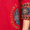 Anika Red Patchwork Suit Set