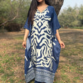Rehmat Blue Muslin Kaftan Set