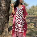 Rehmat Maroon Muslin Kaftan Set