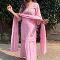 Avika Pink Embroidered Sharara Set