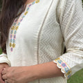 Saira Ivory Floral Embroidered Suit