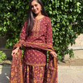 Kriti Maroon Floral Sharara Suit