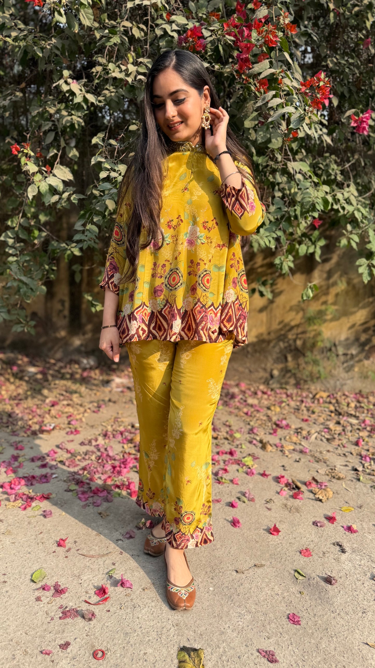 Alisha Mustard Flared Coord Set