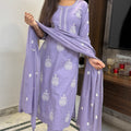 Meera Lilac Embroidered suit