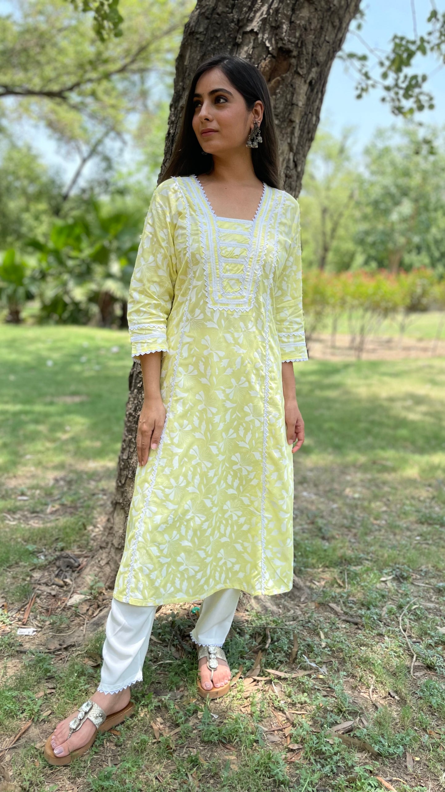 Gehna Lime Kurta Set