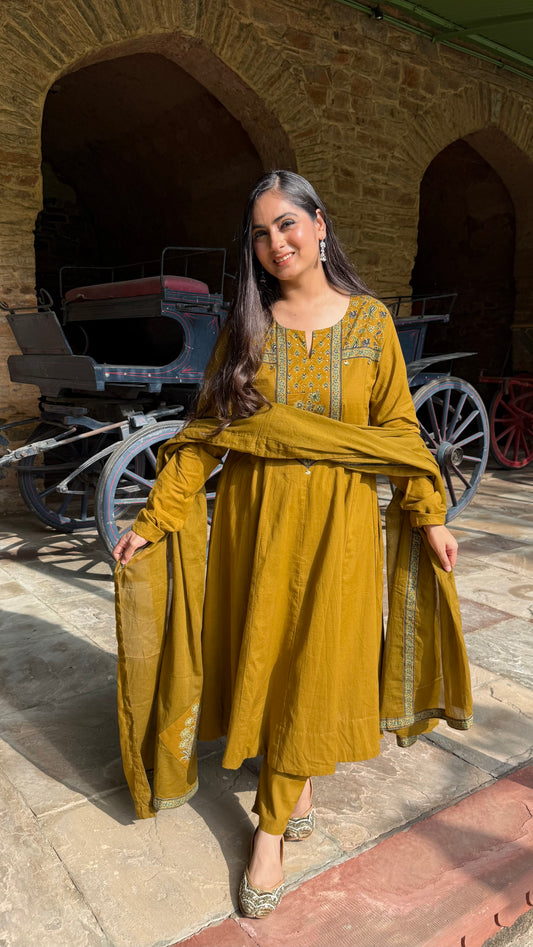 Mira Mustard Anarkali Suit