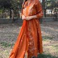 Priti Orange A-Line Suit